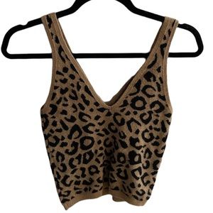 Abercrombie Brown Leopard Animal Print Knit Ribbed Tank Too small